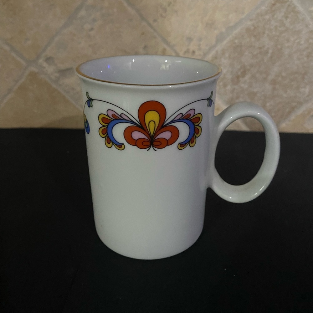 Porsgrund Farmer's Rose Norwegian Porcelain Mug EUC